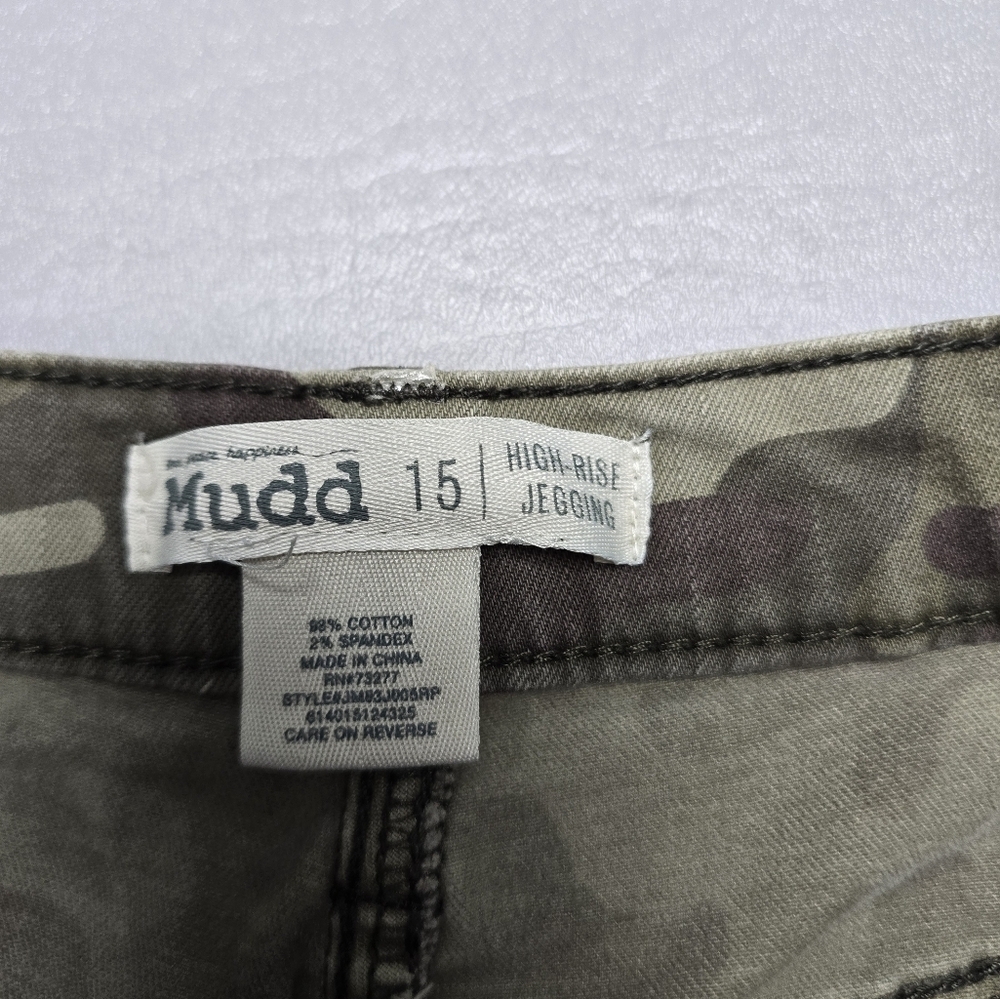Mudd high rise camo ripped denim jeggings juniors size 15 - Picture 7 of 11